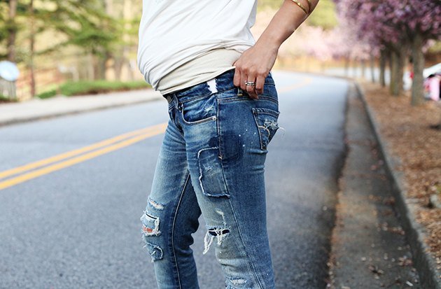 Как превратить обычные джинсы в джинсы для беременных